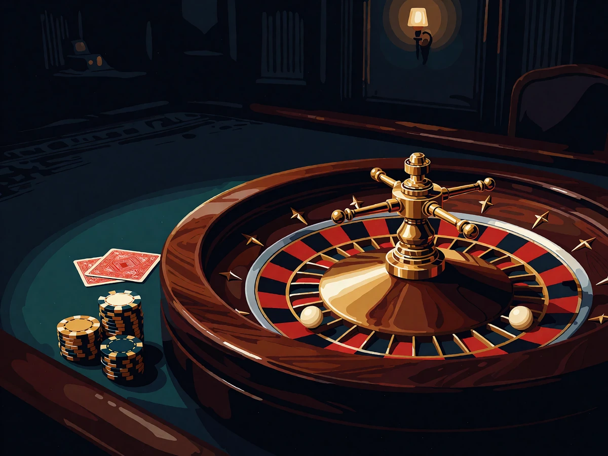 St&oacute;ł ruletki na żywo z kołem, żetonami i kartami w stylowym salonie WestAce Casino